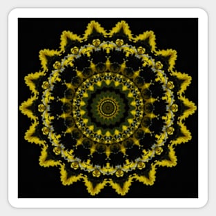 Yellow Chrysanthemum Light and Shadow Kaleidoscope pattern (Seamless) 23 Sticker